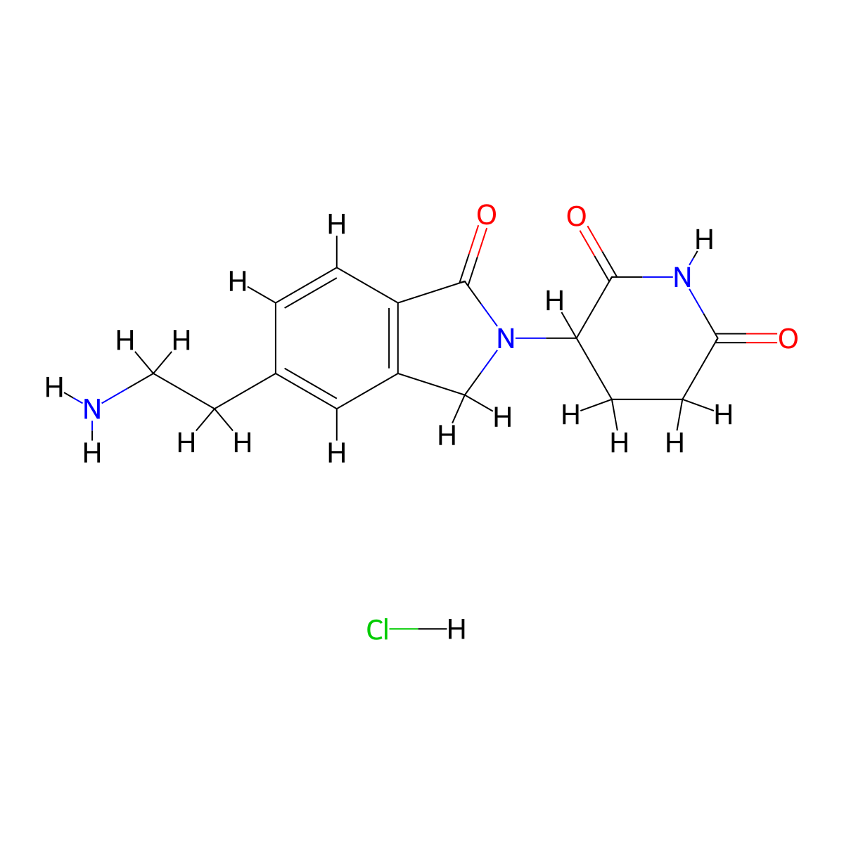 3-[5-(2-Aminoethyl)-1-oxoisoindolin-2-yl]piperidine-2,6-dione Hydrochloride molecular structure, CAS 2955708-46-8
