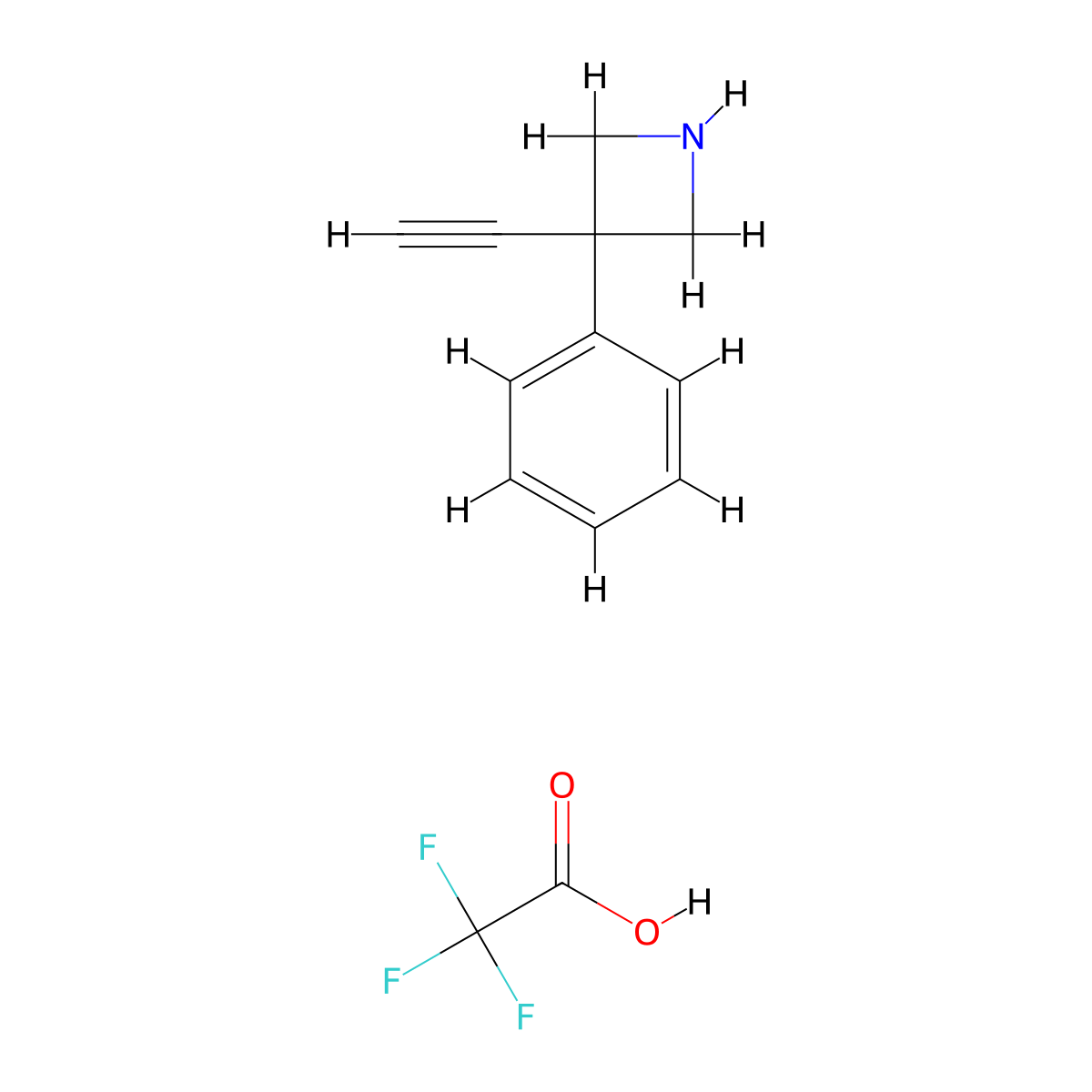 3-Ethynyl-3-phenylazetidine; trifluoroacetic acid molecular structure, CAS 2955708-49-1