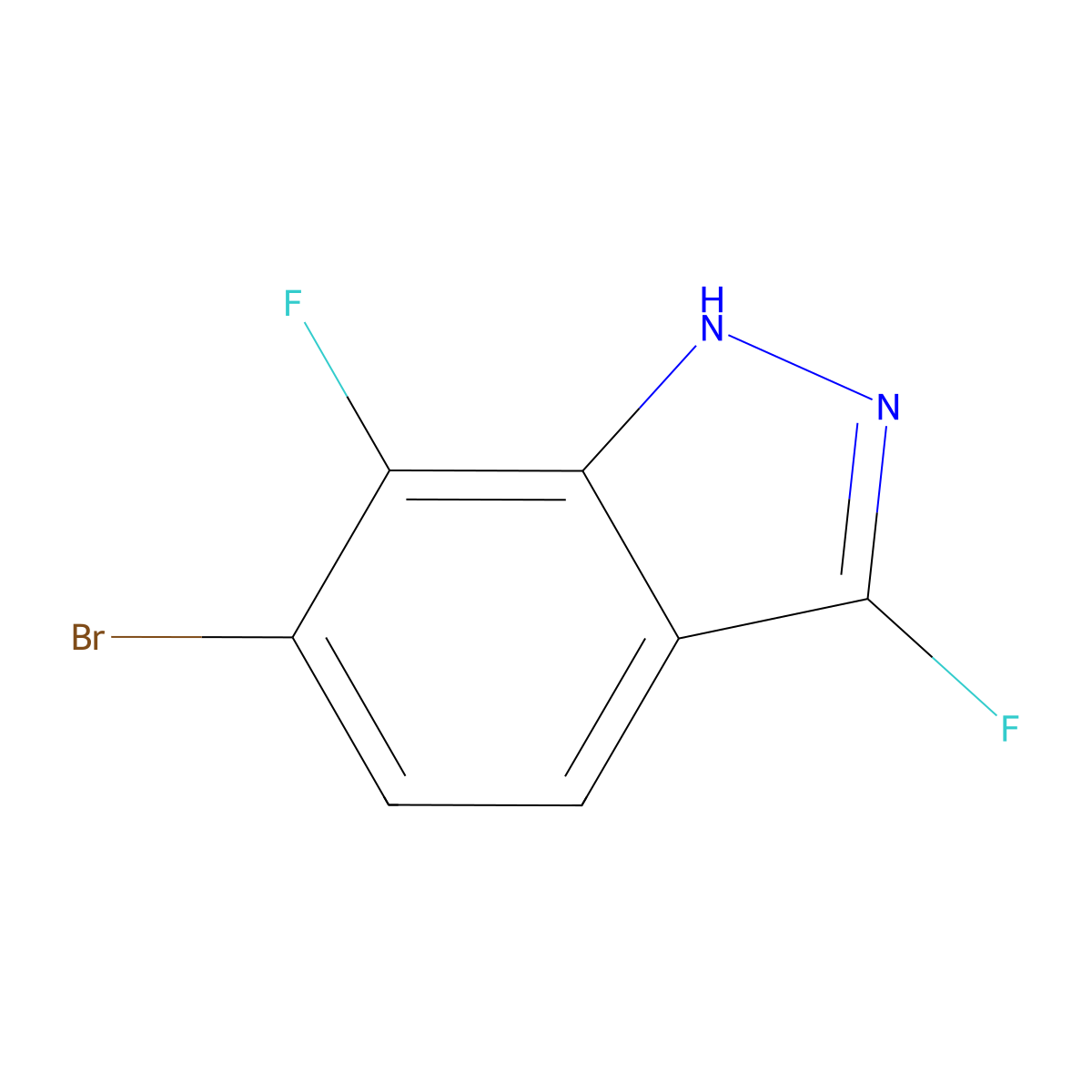 6-bromo-3,7-difluoro-1H-indazole molecular structure, CAS 2955708-54-8