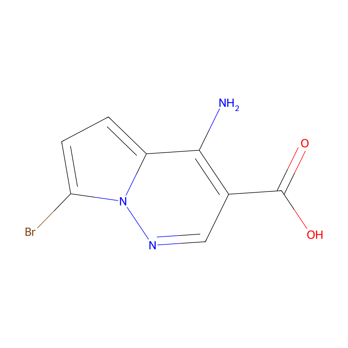 4-Amino-7-bromopyrrolo[1,2-b]pyridazine-3-carboxylic acid molecular structure, CAS 2955708-59-3