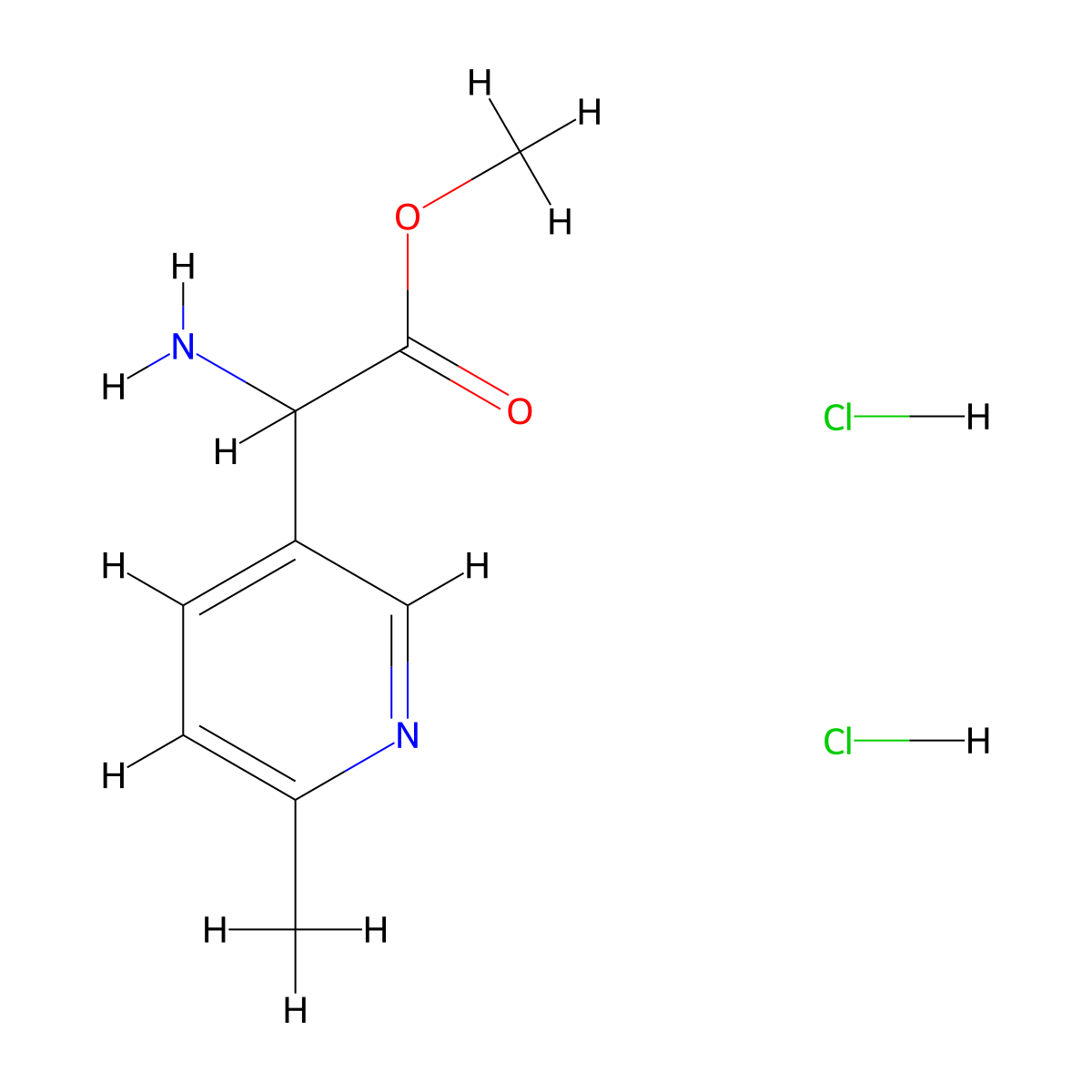 Methyl 2-amino-2-(6-methylpyridin-3-yl)acetate dihydrochloride molecular structure, CAS 2955708-66-2