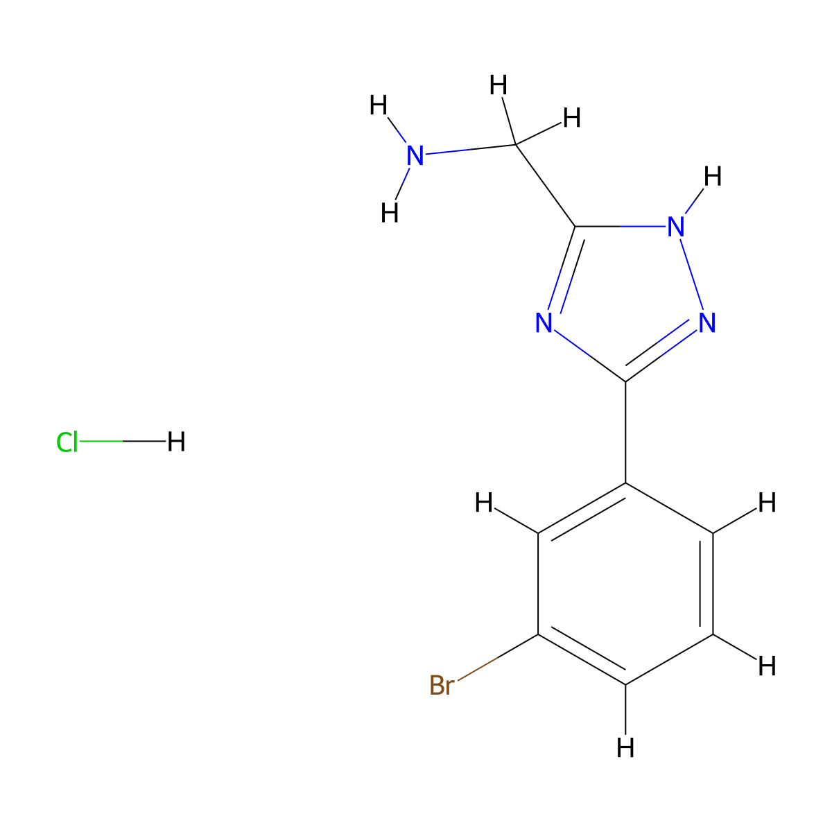 1-[5-(3-bromophenyl)-4H-1,2,4-triazol-3-yl]methanamine hydrochloride molecular structure, CAS 2955708-70-8