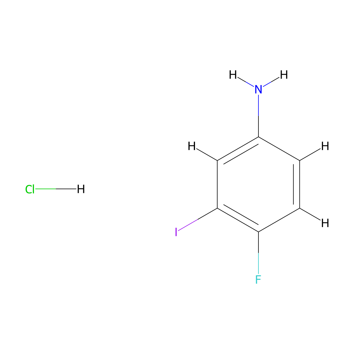 4-Fluoro-3-iodoaniline;hydrochloride molecular structure, CAS 2955708-72-0