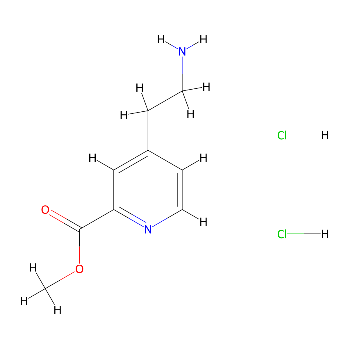 Methyl 4-(2-aminoethyl)pyridine-2-carboxylate dihydrochloride molecular structure, CAS 2955708-77-5