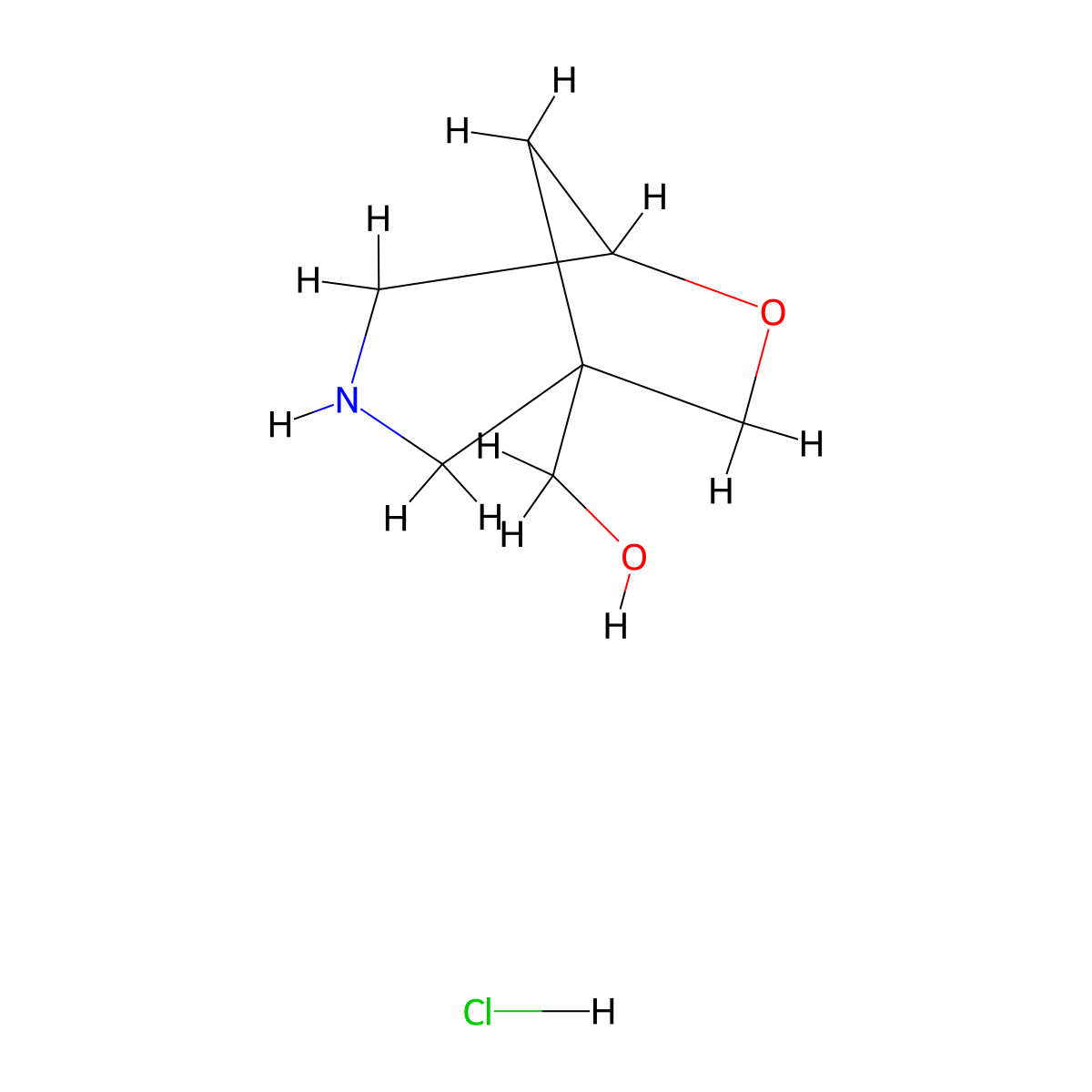 {6-Oxa-3-azabicyclo[3.2.1]octan-1-yl}methanol hydrochloride molecular structure, CAS 2955708-79-7