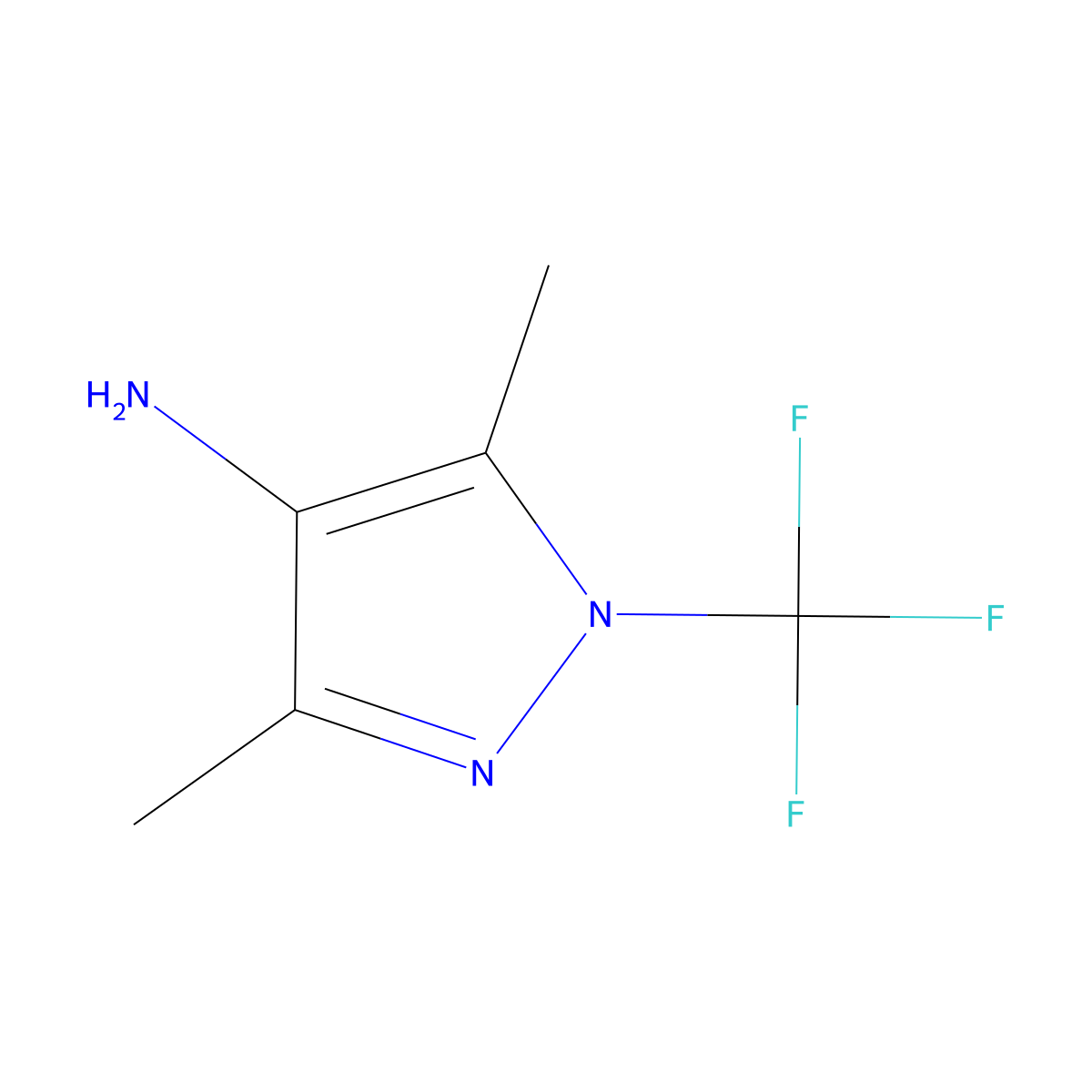 3,5-dimethyl-1-(trifluoromethyl)-1H-pyrazol-4-amine molecular structure, CAS 2955708-82-2