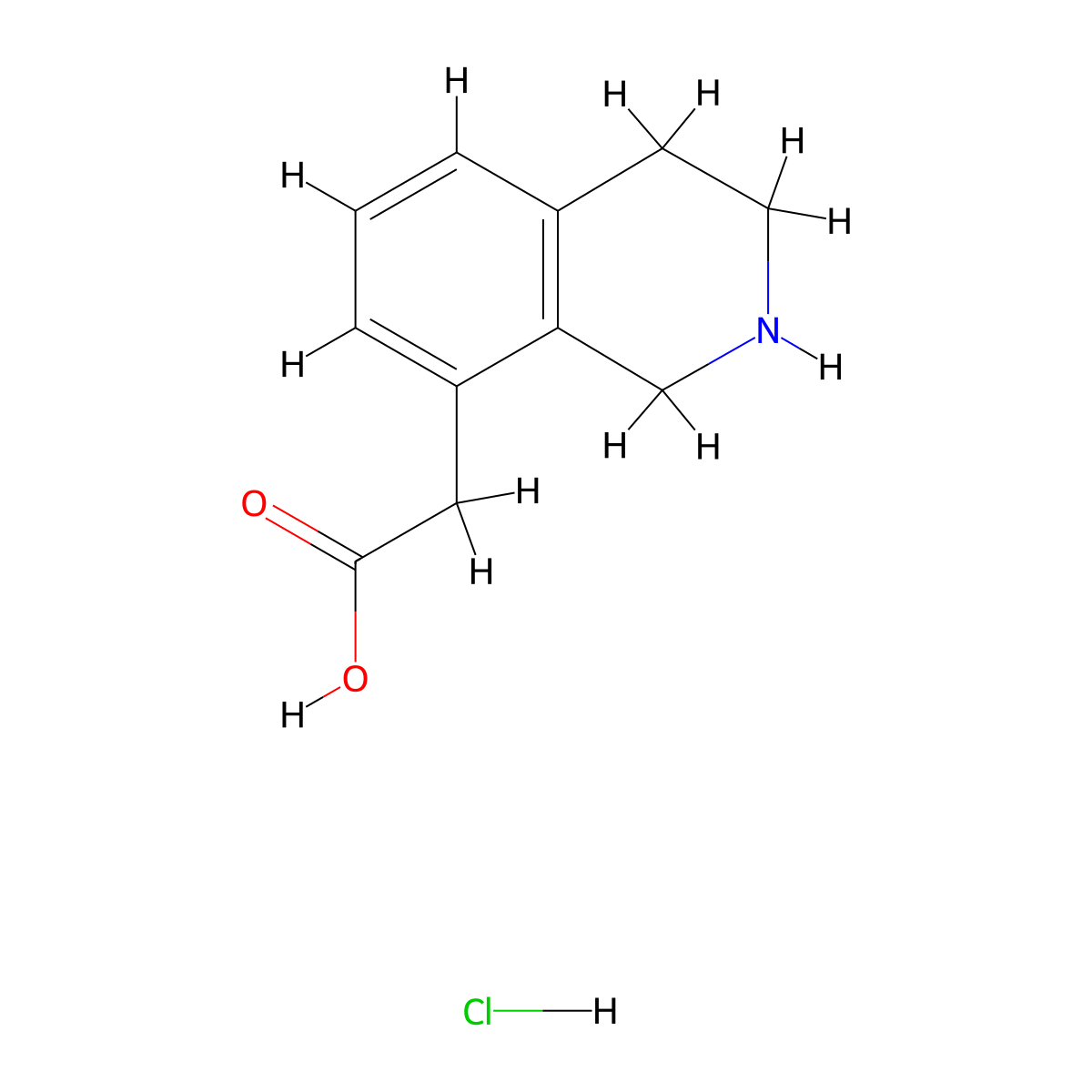 2-(1,2,3,4-Tetrahydroisoquinolin-8-yl)acetic acid hydrochloride molecular structure, CAS 2955708-85-5