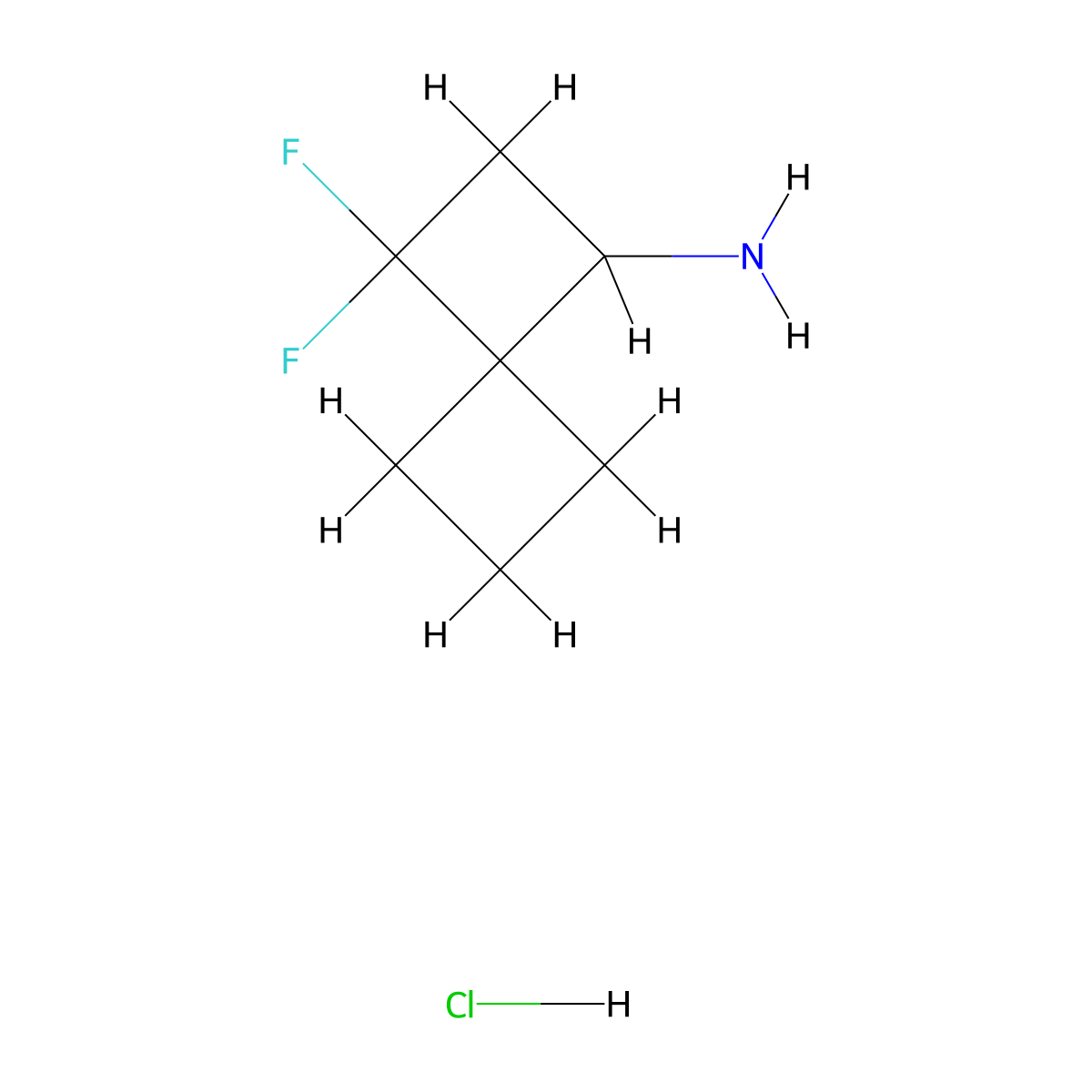 3,3-Difluorospiro[3.3]heptan-1-amine hydrochloride molecular structure, CAS 2955708-86-6