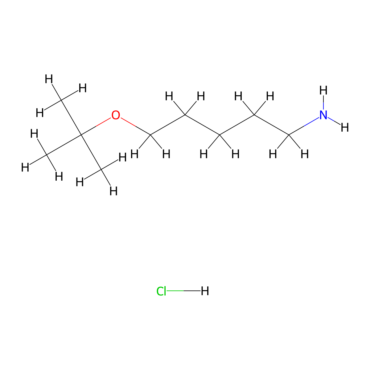 5-[(2-Methylpropan-2-yl)oxy]pentan-1-amine;hydrochloride molecular structure, CAS 2955708-91-3