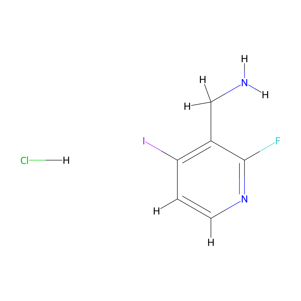 1-(2-Fluoro-4-iodopyridin-3-yl)methanamine hydrochloride molecular structure, CAS 2955708-93-5