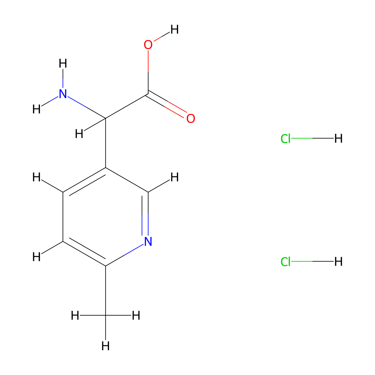 2-Amino-2-(6-methylpyridin-3-yl)acetic acid dihydrochloride molecular structure, CAS 2955709-03-0