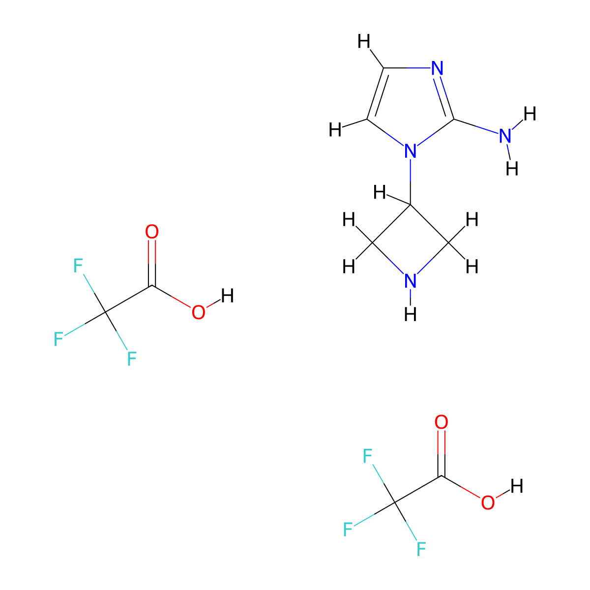 1-(azetidin-3-yl)-1H-imidazol-2-amine, bis(trifluoroacetic acid) molecular structure, CAS 2955709-07-4