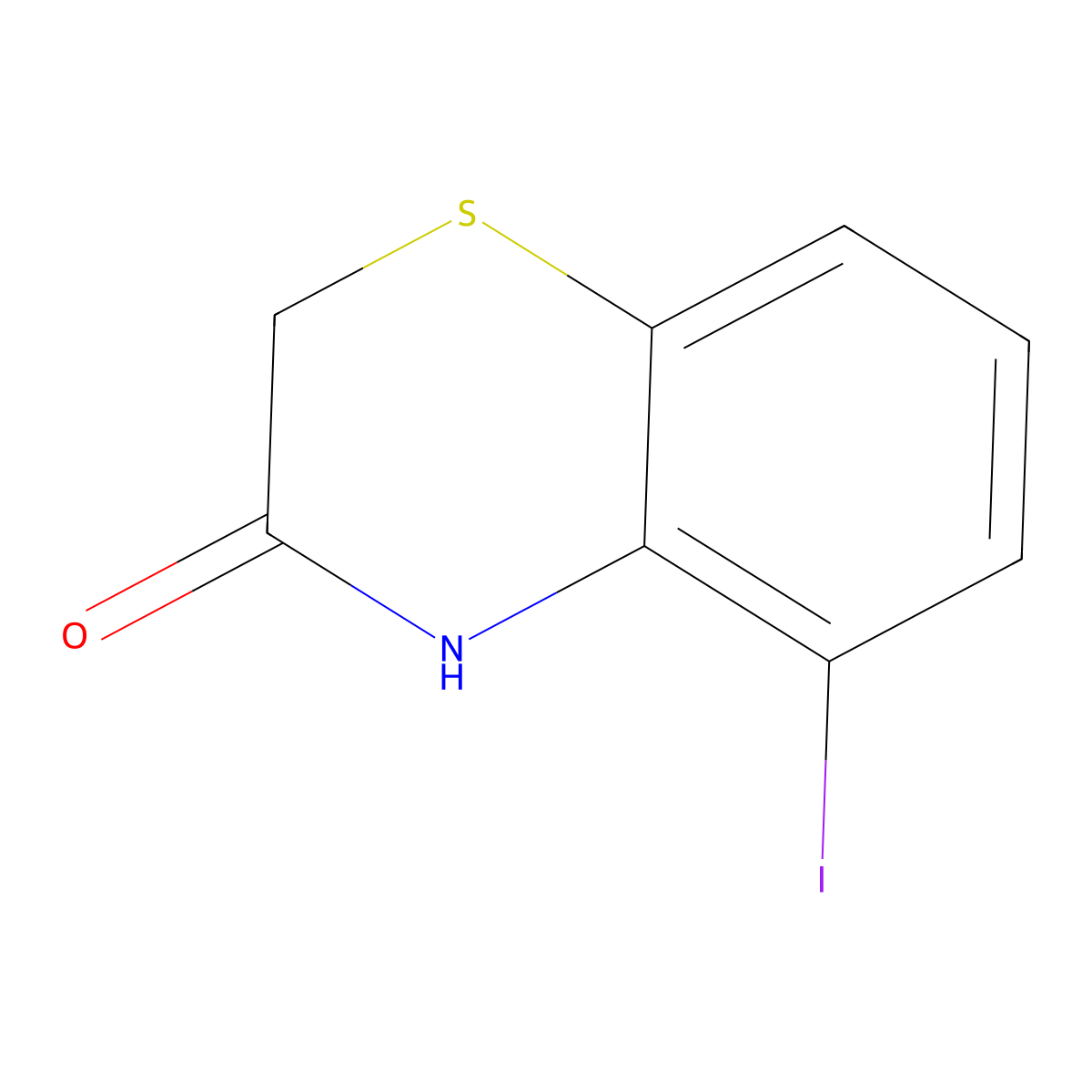5-iodo-3,4-dihydro-2H-1,4-benzothiazin-3-one molecular structure, CAS 2955709-09-6