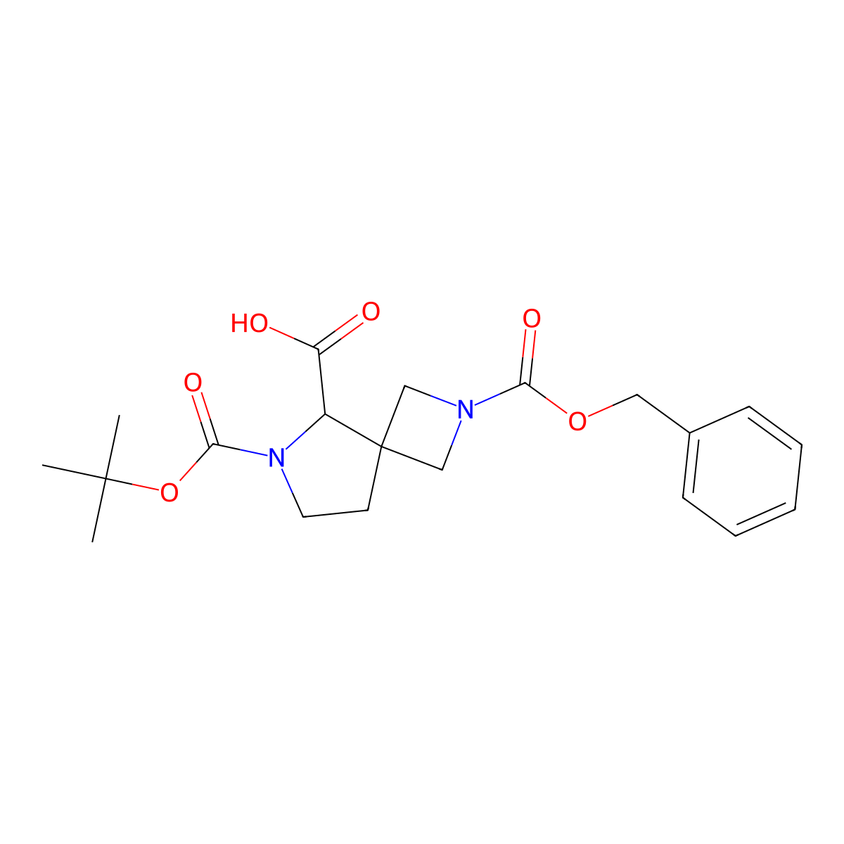2-[(Benzyloxy)carbonyl]-6-[(tert-butoxy)carbonyl]-2,6-diazaspiro[3.4]octane-5-carboxylic acid molecular structure, CAS 2955709-10-9