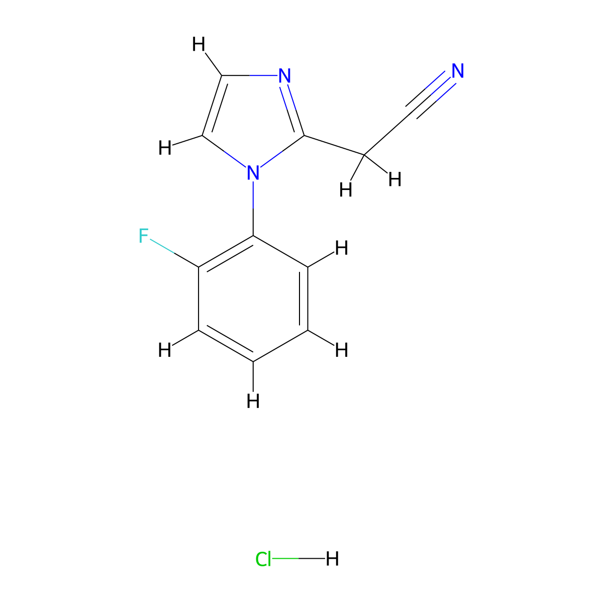 2-[1-(2-fluorophenyl)-1H-imidazol-2-yl]acetonitrile hydrochloride molecular structure, CAS 2955709-12-1