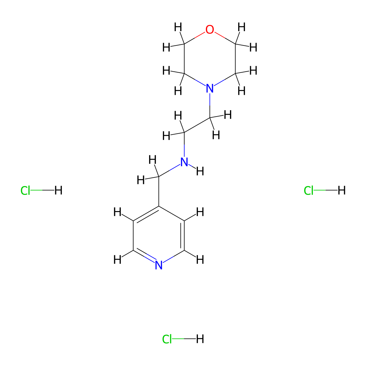 [2-(Morpholin-4-yl)ethyl][(pyridin-4-yl)methyl]amine trihydrochloride molecular structure, CAS 2955709-21-2