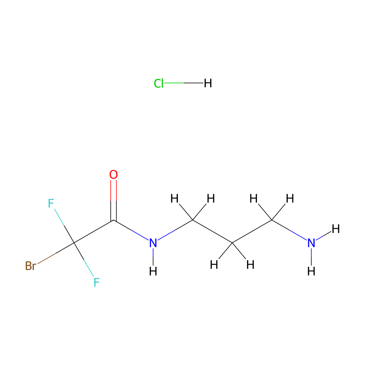 N-(3-aminopropyl)-2-bromo-2,2-difluoroacetamide hydrochloride molecular structure, CAS 2955709-23-4