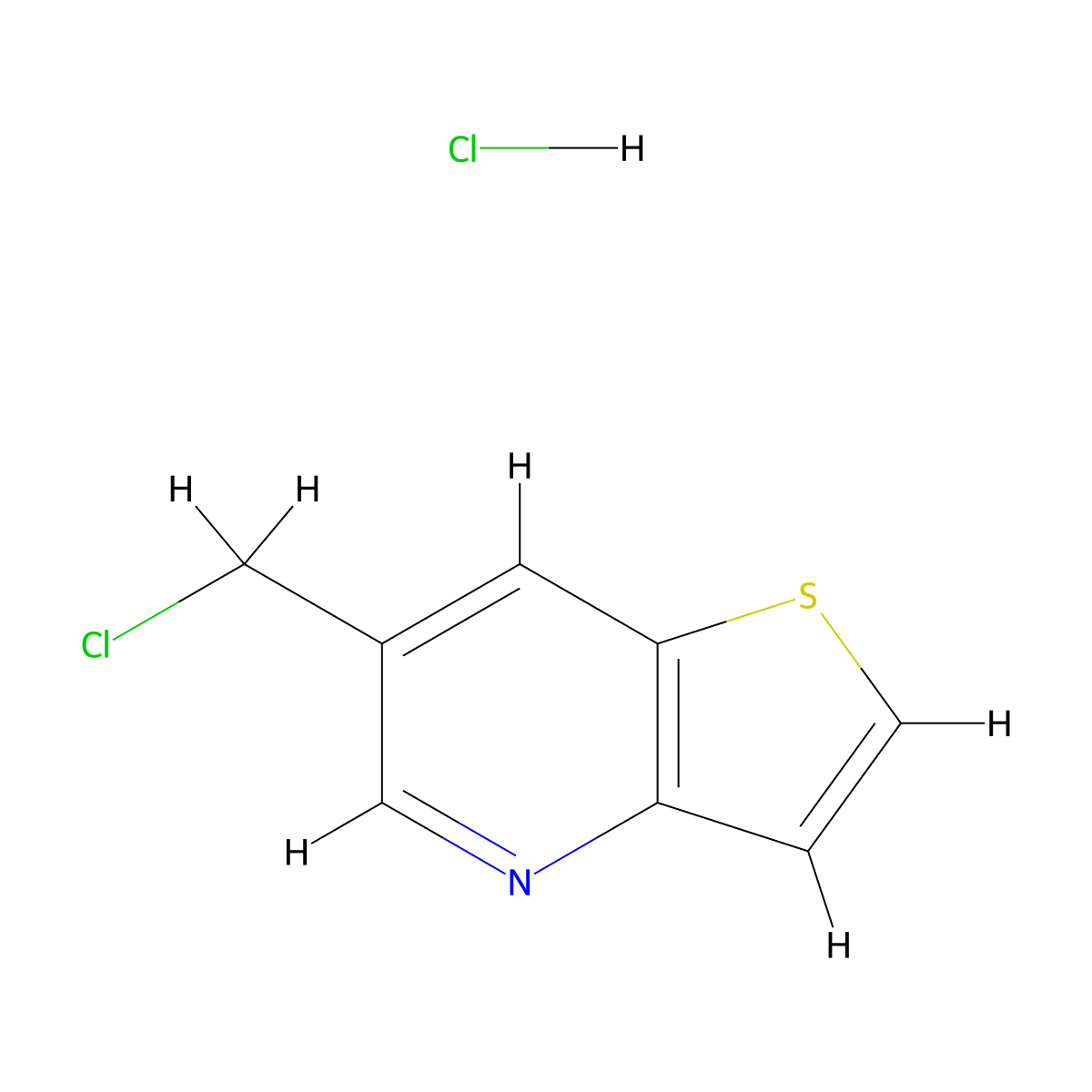 6-(Chloromethyl)thieno[3,2-b]pyridine hydrochloride molecular structure, CAS 2955709-26-7