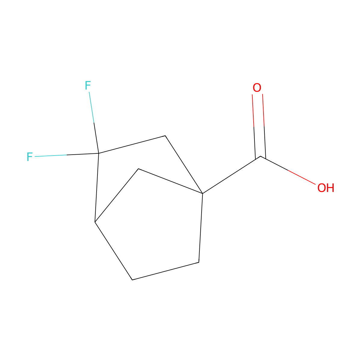 3,3-Difluorobicyclo[2.2.1]heptane-1-carboxylic acid molecular structure, CAS 2955709-27-8