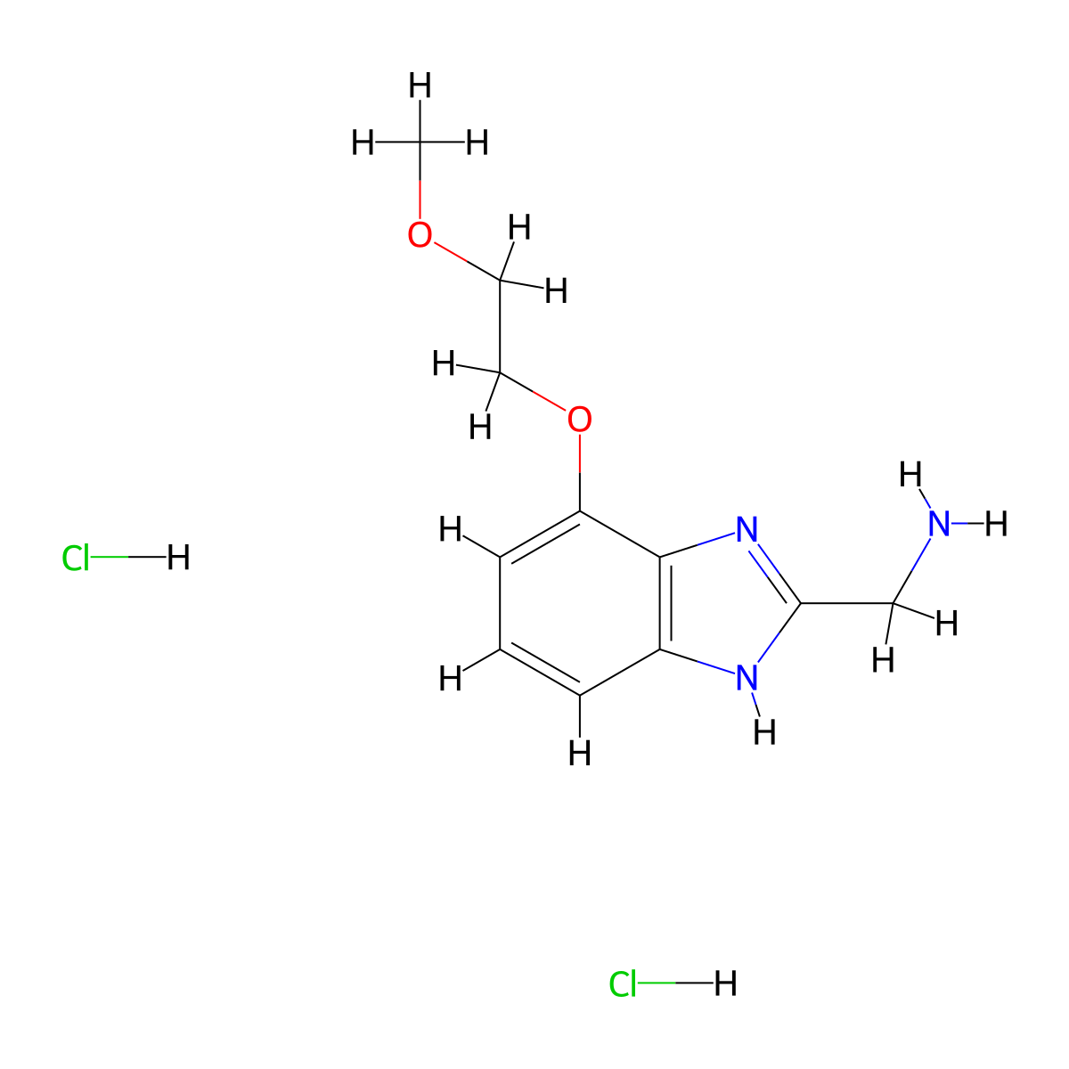 [4-(2-methoxyethoxy)-1H-benzimidazol-2-yl]methanamine;dihydrochloride molecular structure, CAS 2955709-42-7