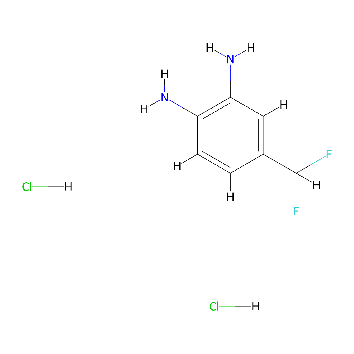 4-(Difluoromethyl)benzene-1,2-diamine dihydrochloride molecular structure, CAS 2955709-44-9