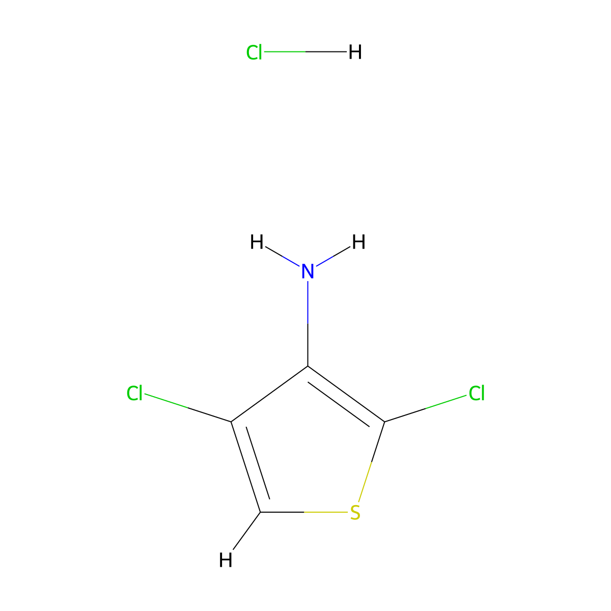 2,4-Dichlorothiophen-3-amine hydrochloride molecular structure, CAS 2955709-46-1