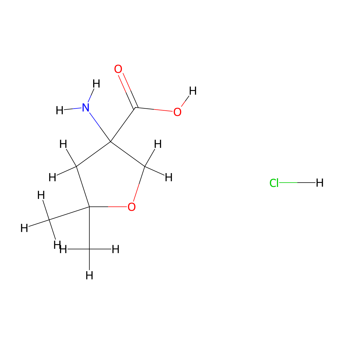 3-Amino-5,5-dimethyloxolane-3-carboxylic acid hydrochloride molecular structure, CAS 2955709-50-7