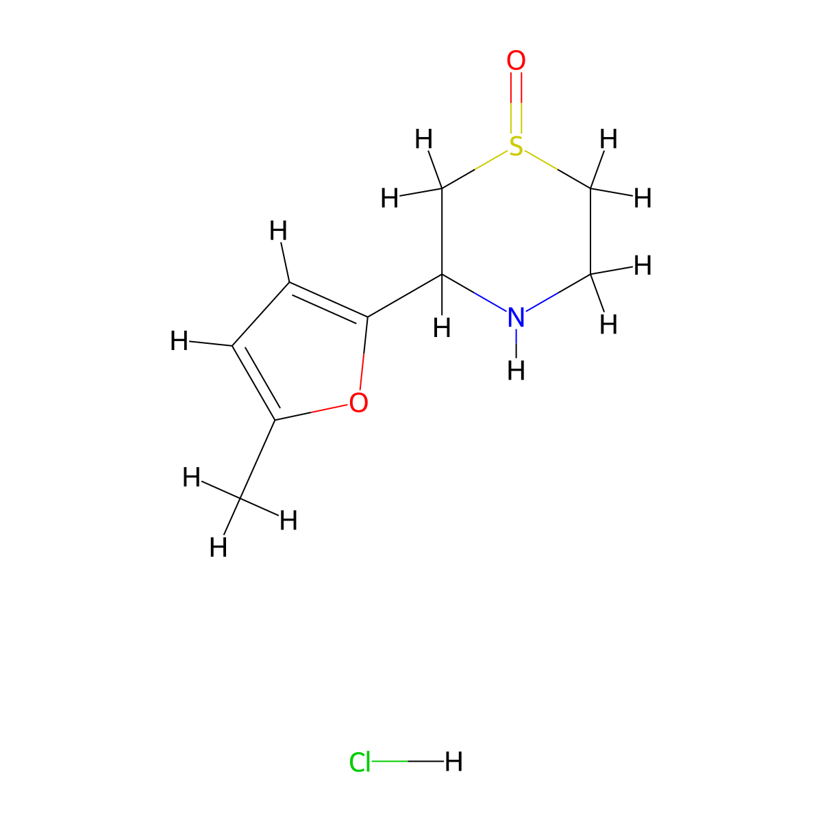 3-(5-Methylfuran-2-yl)-1lambda4-thiomorpholin-1-one hydrochloride molecular structure, CAS 2955709-51-8