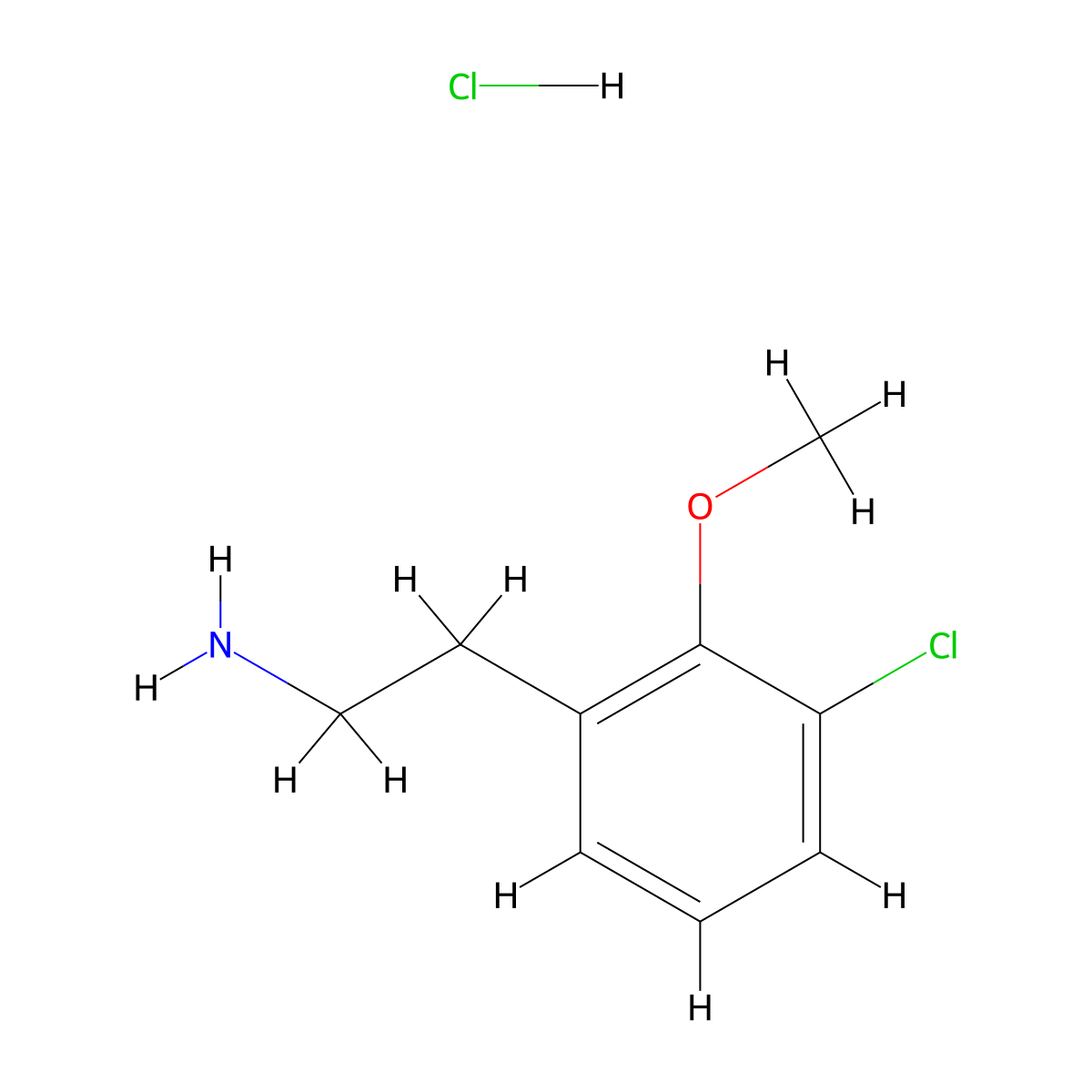 2-(3-Chloro-2-methoxyphenyl)ethan-1-amine hydrochloride molecular structure, CAS 2955709-52-9