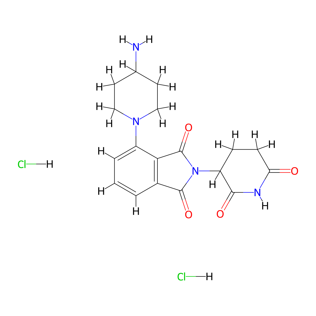 4-(4-aminopiperidin-1-yl)-2-(2,6-dioxopiperidin-3-yl)-2,3-dihydro-1H-isoindole-1,3-dione dihydrochloride molecular structure, CAS 2955709-58-5