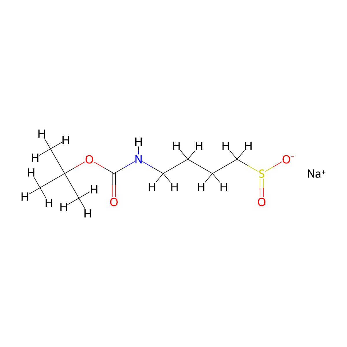 Sodium 4-{[(tert-butoxy)carbonyl]amino}butane-1-sulfinate molecular structure, CAS 2955709-59-6