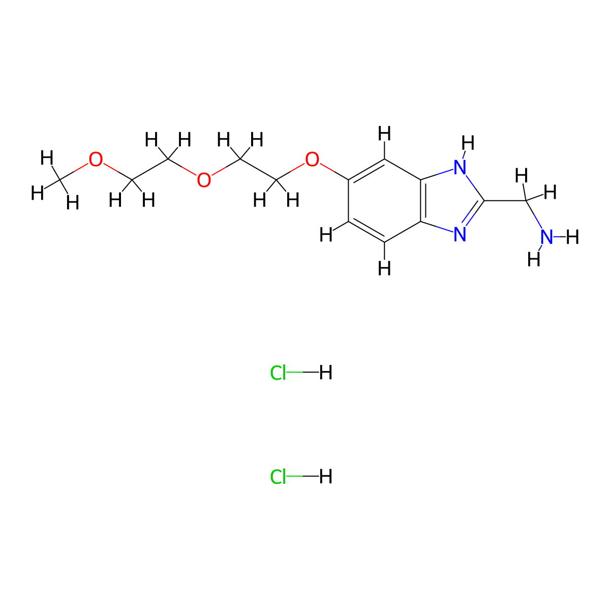[6-[2-(2-methoxyethoxy)ethoxy]-1H-benzimidazol-2-yl]methanamine;dihydrochloride molecular structure, CAS 2955709-61-0