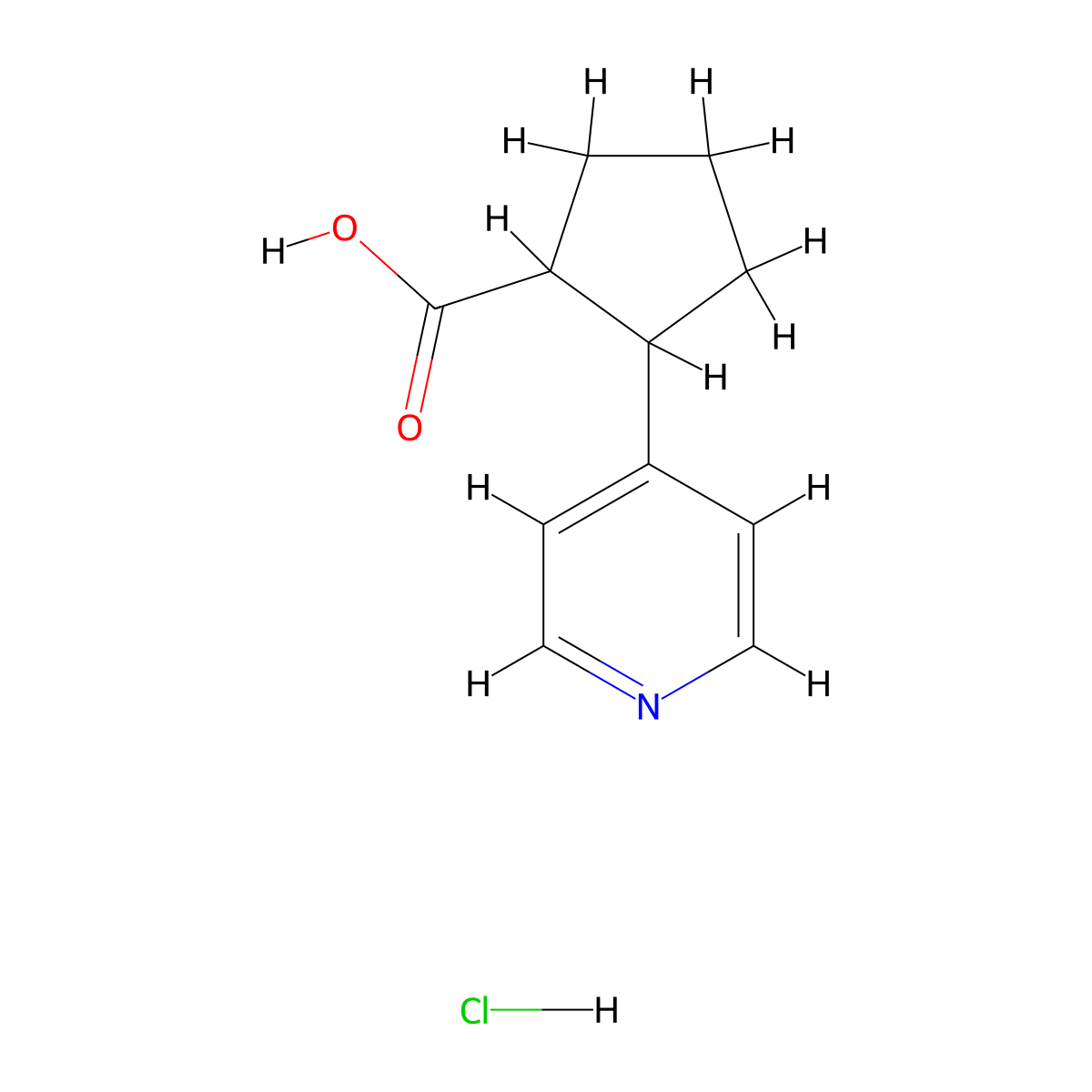 2-(Pyridin-4-yl)cyclopentane-1-carboxylic acid hydrochloride molecular structure, CAS 2955709-67-6