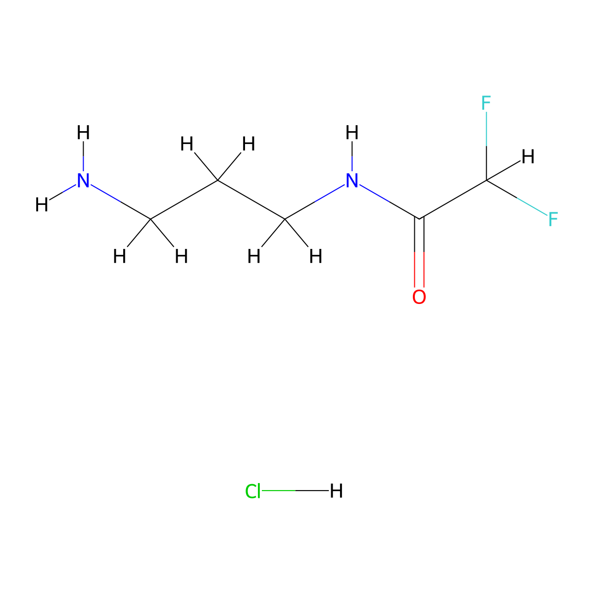 N-(3-aminopropyl)-2,2-difluoroacetamide hydrochloride molecular structure, CAS 2955709-78-9