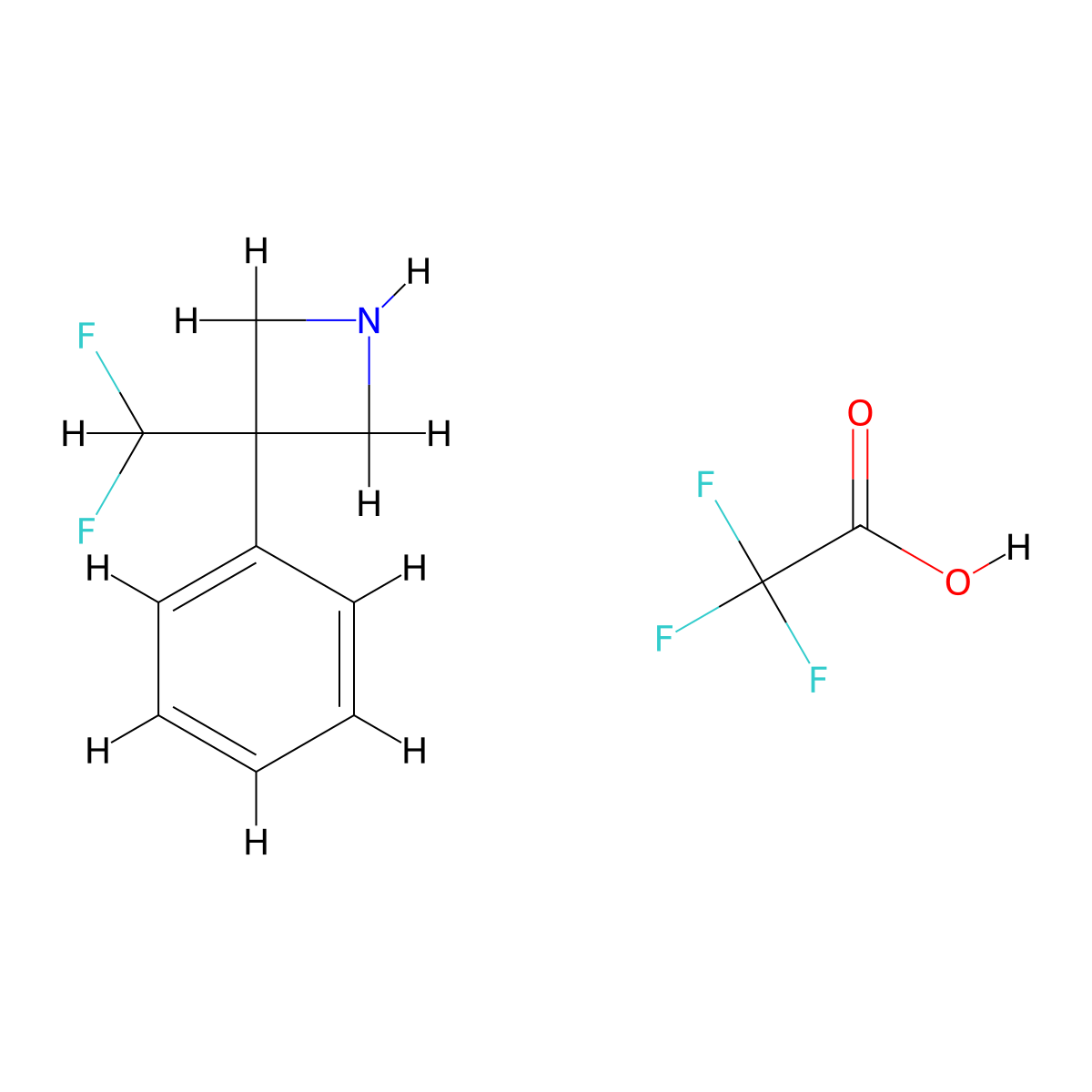 3-(Difluoromethyl)-3-phenylazetidine, trifluoroacetic acid molecular structure, CAS 2955709-80-3