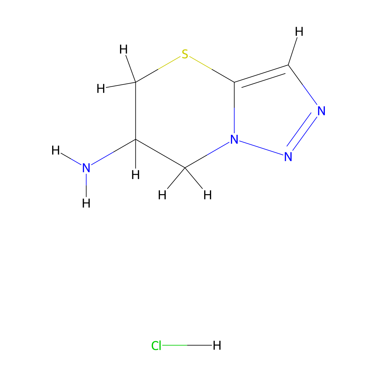 5H,6H,7H-[1,2,3]triazolo[4,3-b][1,3]thiazin-6-amine hydrochloride molecular structure, CAS 2955709-89-2