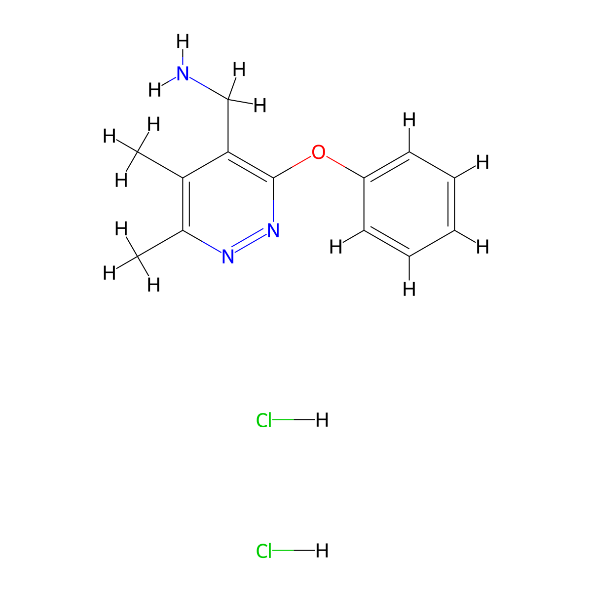 1-(5,6-Dimethyl-3-phenoxypyridazin-4-yl)methanamine dihydrochloride molecular structure, CAS 2955709-97-2