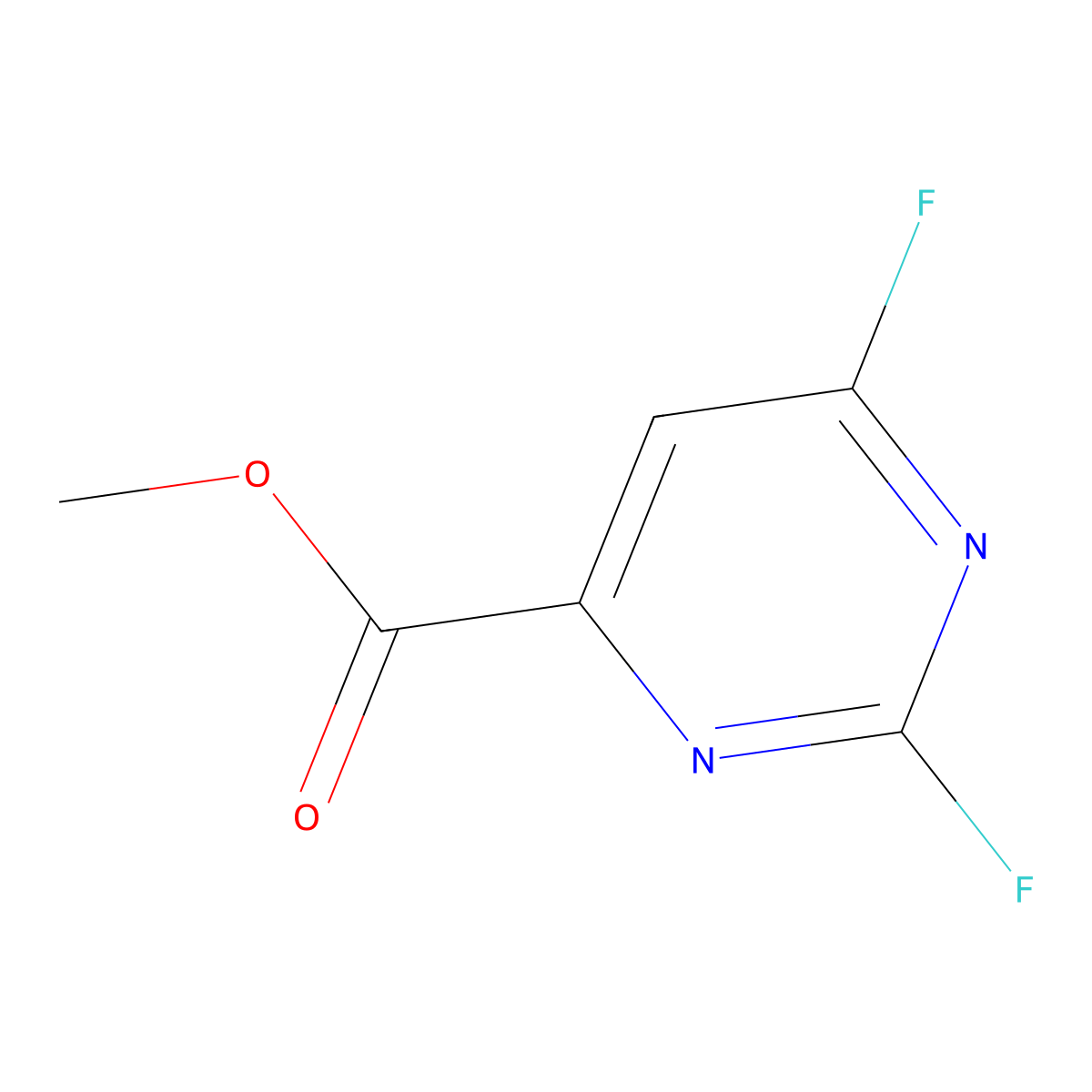 Methyl 2,6-difluoropyrimidine-4-carboxylate molecular structure, CAS 2955709-98-3
