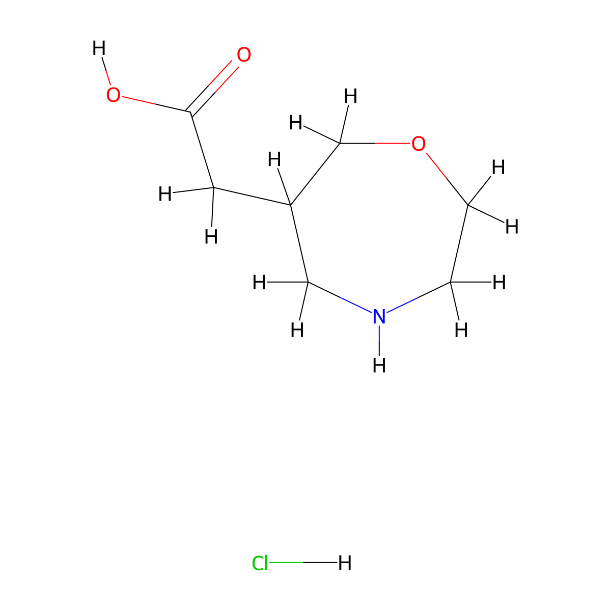 2-(1,4-Oxazepan-6-yl)acetic acid hydrochloride molecular structure, CAS 2955710-02-6