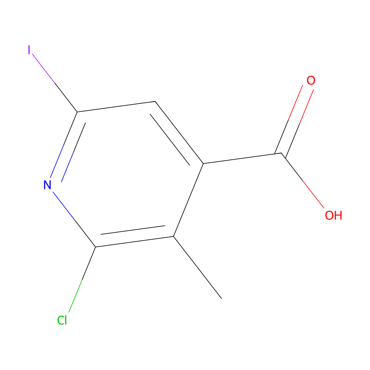 2-Chloro-6-iodo-3-methylpyridine-4-carboxylic acid molecular structure, CAS 2955710-04-8
