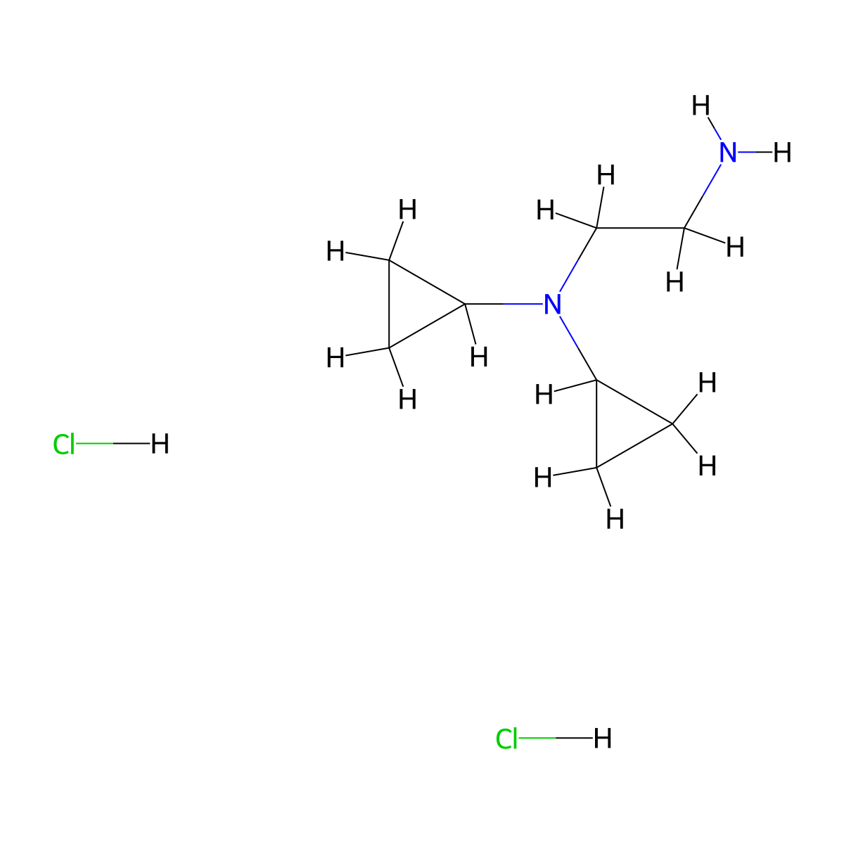 N1,N1-dicyclopropylethane-1,2-diamine dihydrochloride molecular structure, CAS 2955710-11-7