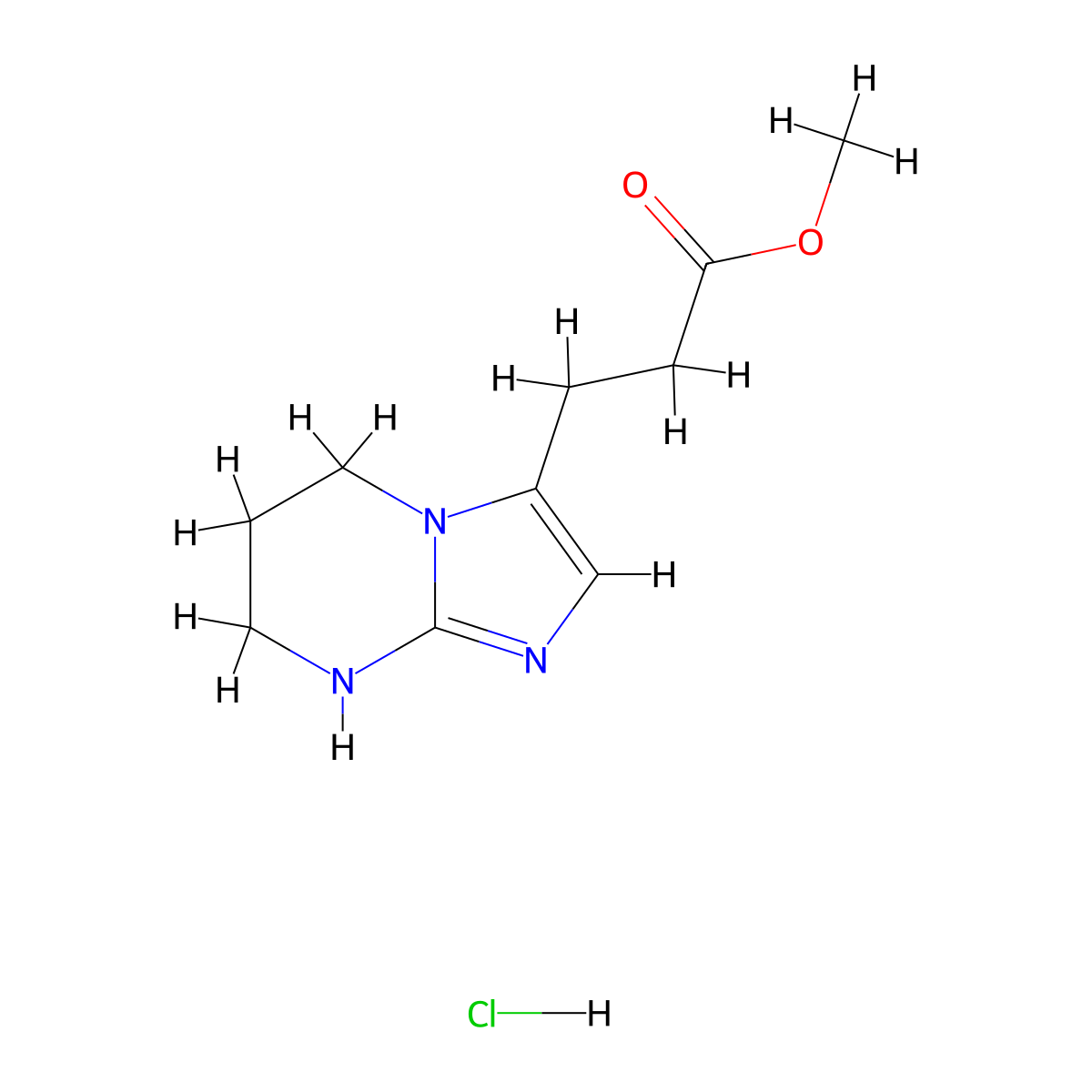 methyl 3-{5H,6H,7H,8H-imidazo[1,2-a]pyrimidin-3-yl}propanoate hydrochloride molecular structure, CAS 2955710-13-9