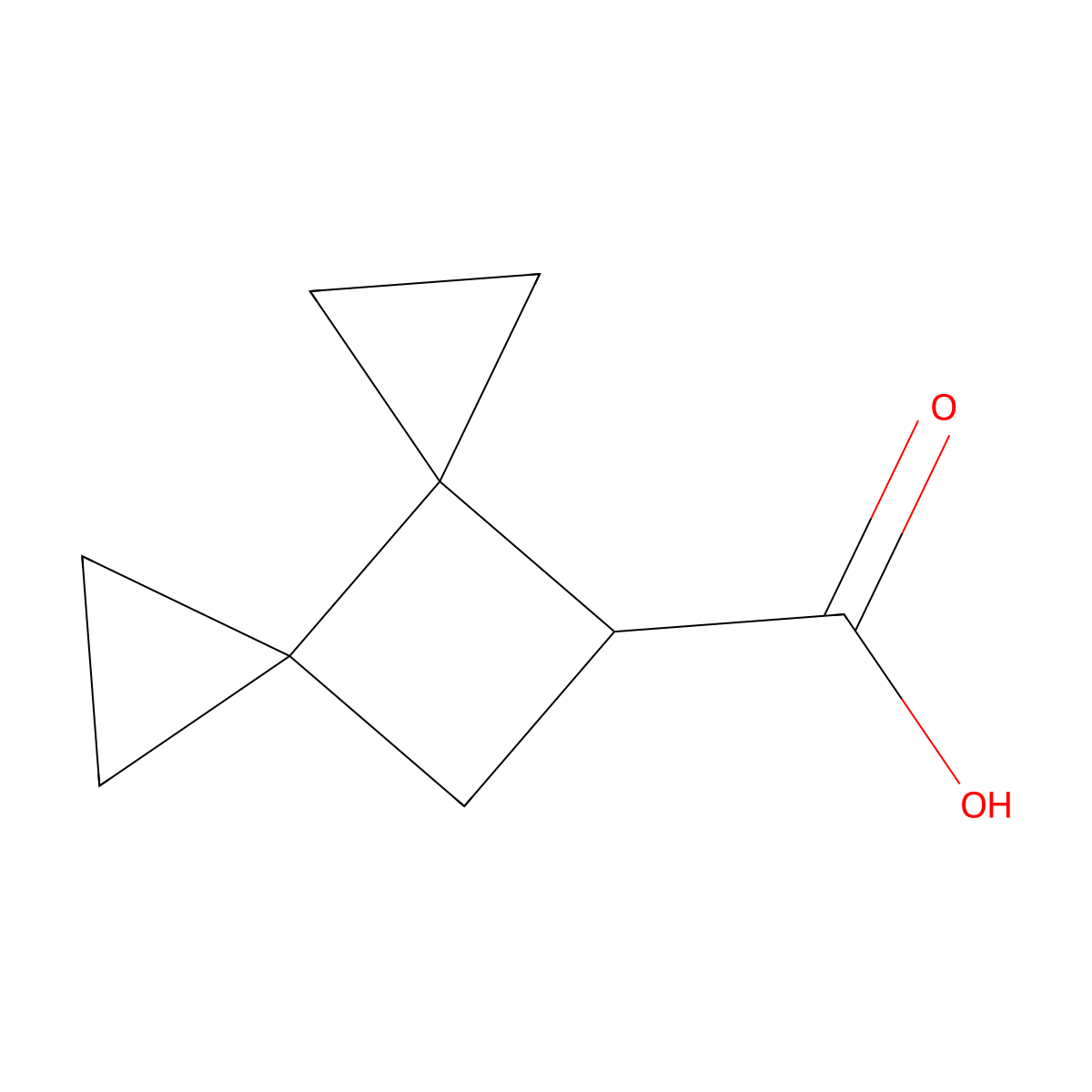 Dispiro[2.0.2^{4}.2^{3}]octane-7-carboxylic acid molecular structure, CAS 2955710-28-6