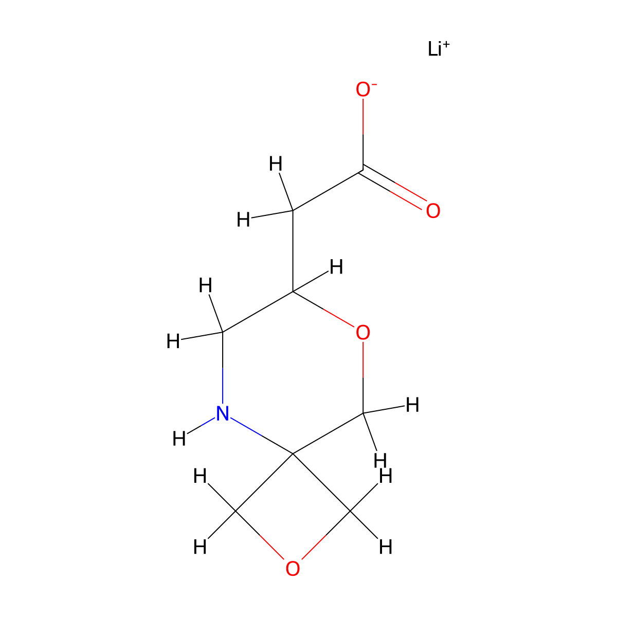 Lithium(1+) 2-{2,8-dioxa-5-azaspiro[3.5]nonan-7-yl}acetate molecular structure, CAS 2955710-30-0