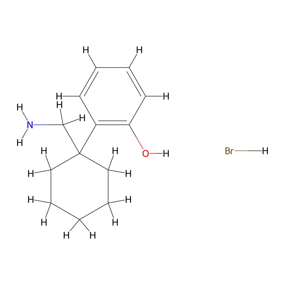 2-[1-(Aminomethyl)cyclohexyl]phenol hydrobromide molecular structure, CAS 2955710-31-1