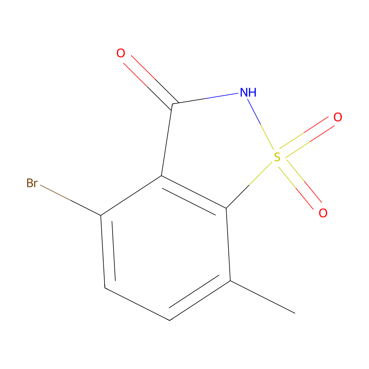 4-Bromo-7-methyl-2,3-dihydro-1lambda6,2-benzothiazole-1,1,3-trione molecular structure, CAS 2955710-40-2