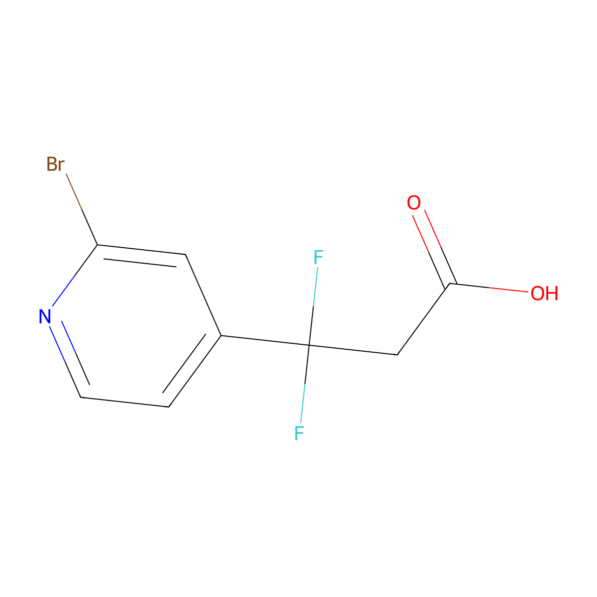 3-(2-Bromopyridin-4-yl)-3,3-difluoropropanoic acid molecular structure, CAS 2955710-43-5