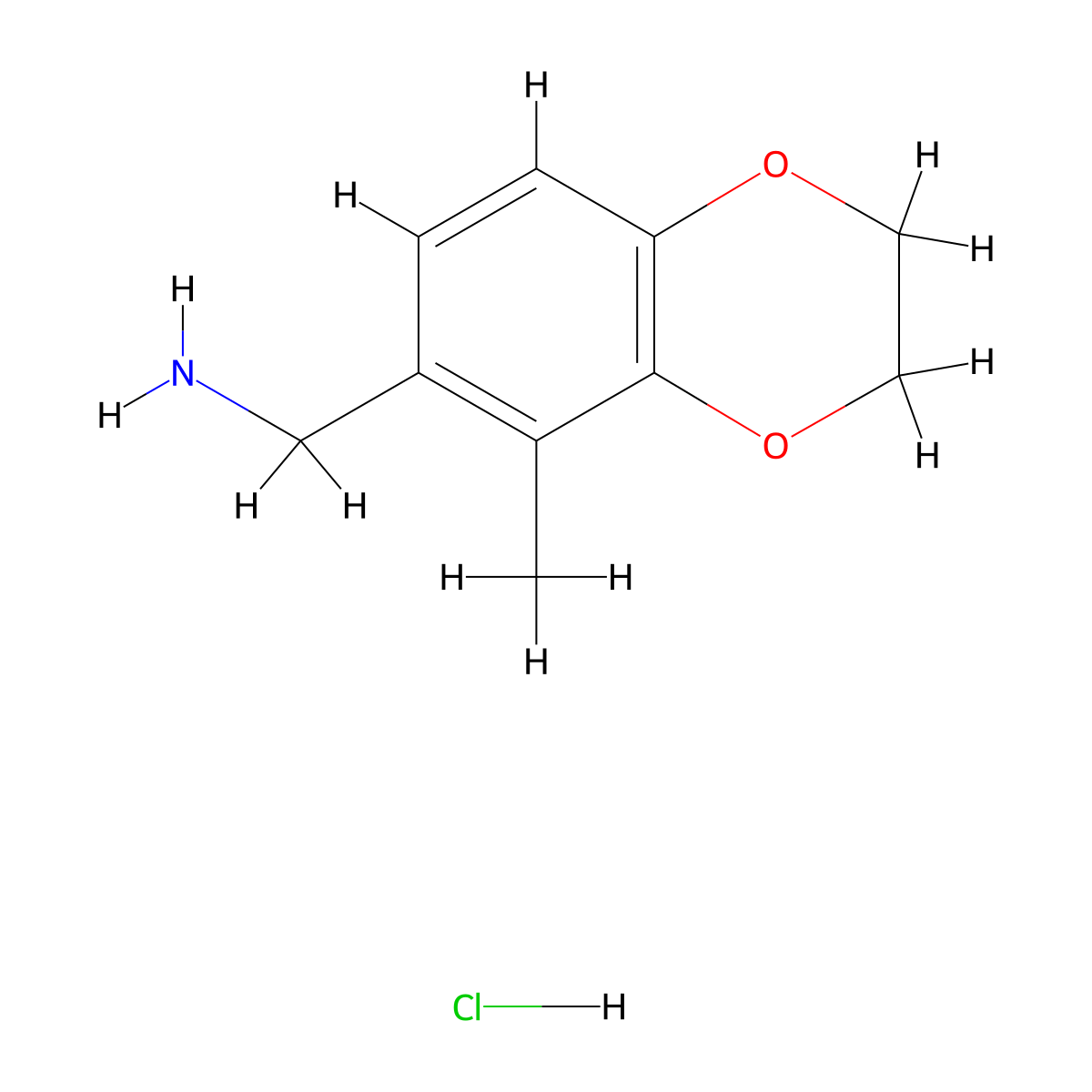 1-(5-Methyl-2,3-dihydro-1,4-benzodioxin-6-yl)methanamine hydrochloride molecular structure, CAS 2955710-46-8