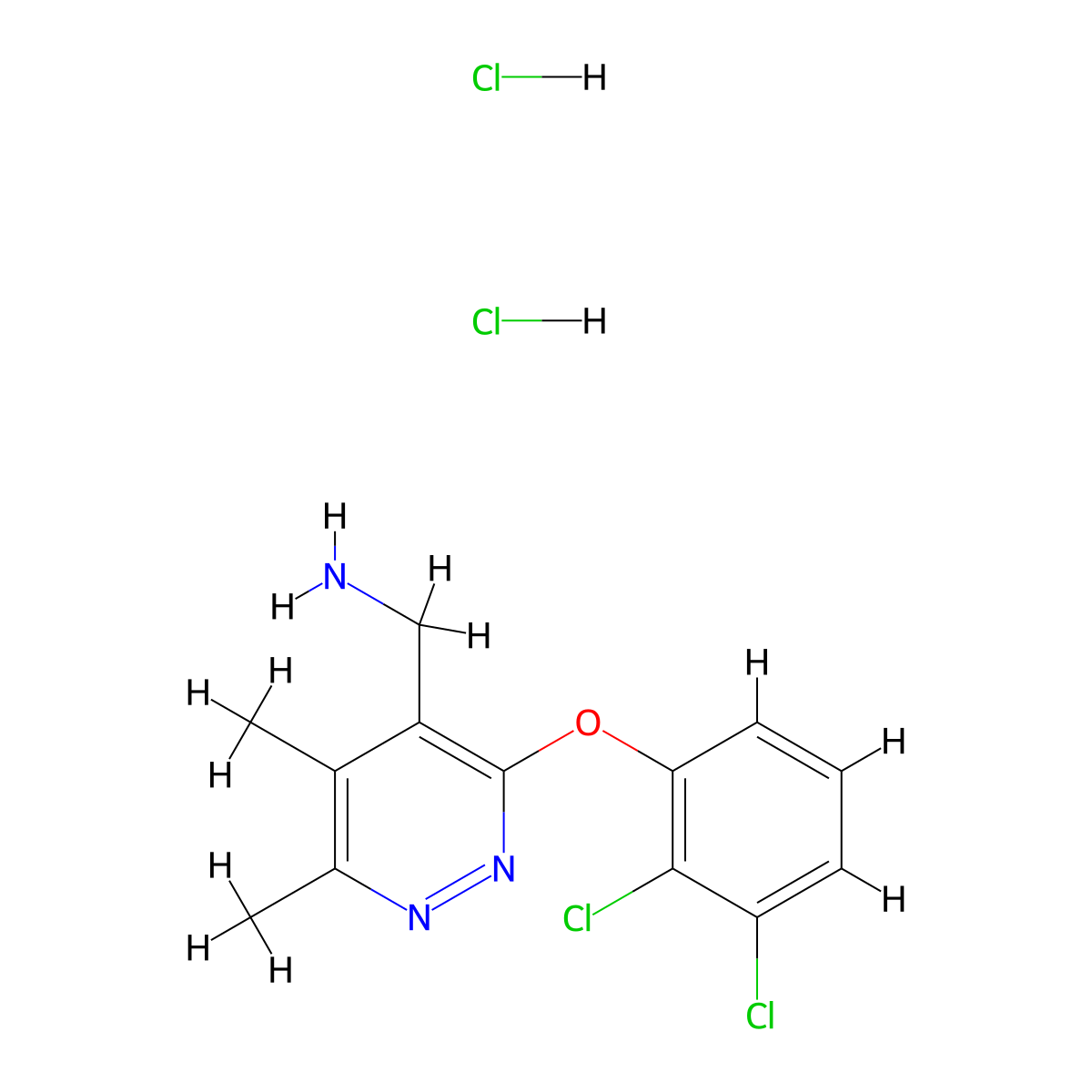 1-[3-(2,3-Dichlorophenoxy)-5,6-dimethylpyridazin-4-yl]methanamine dihydrochloride molecular structure, CAS 2955710-48-0