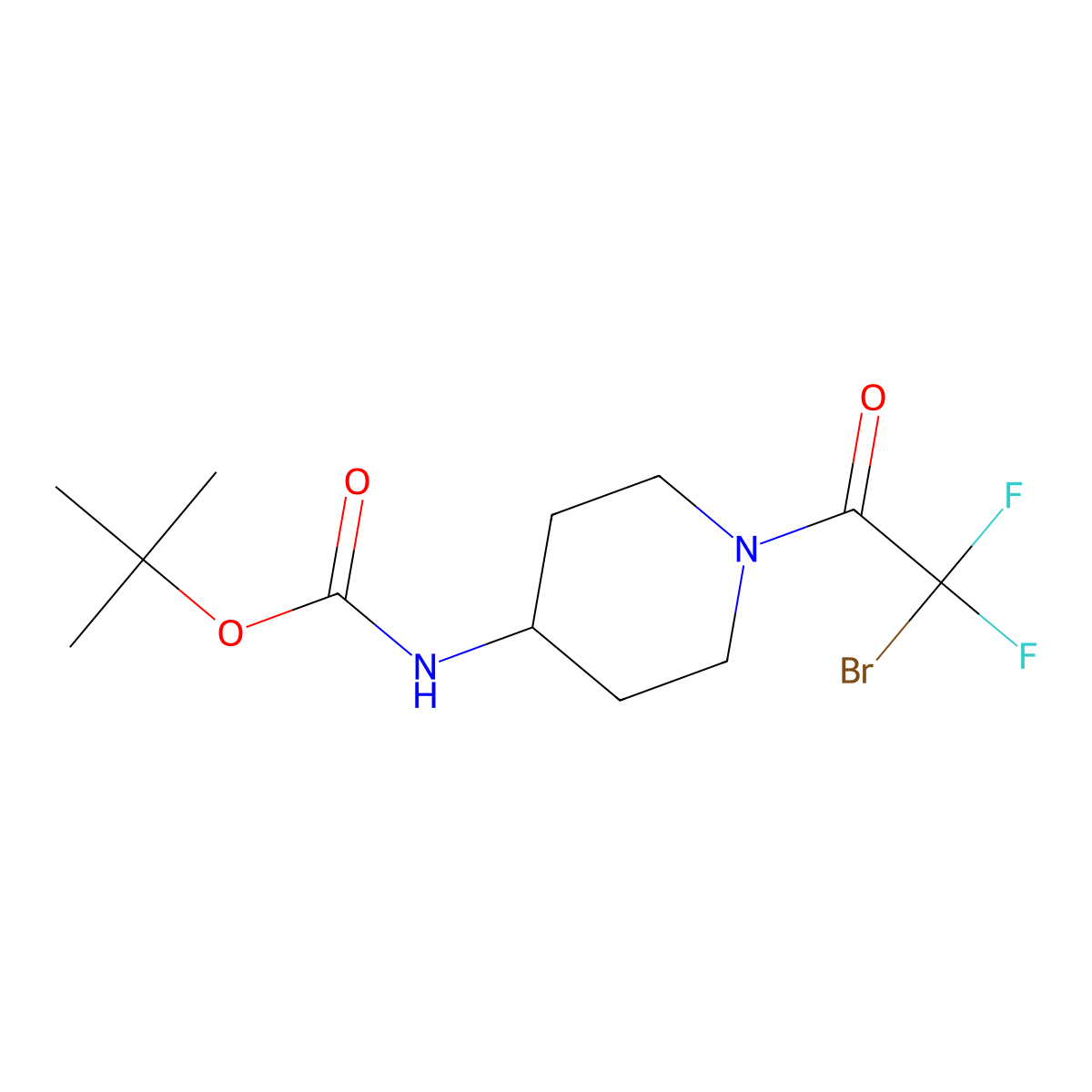 tert-butyl N-[1-(2-bromo-2,2-difluoroacetyl)piperidin-4-yl]carbamate molecular structure, CAS 2955710-52-6